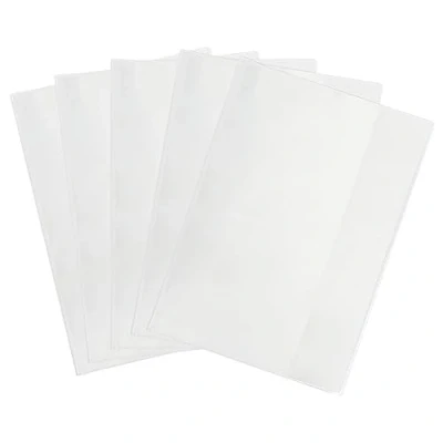 Imagen de EXERZ A4 funda para libro de ejercicios 5pz, transparente, resistente al agua, Protectores libros, PVC (paquete 5)