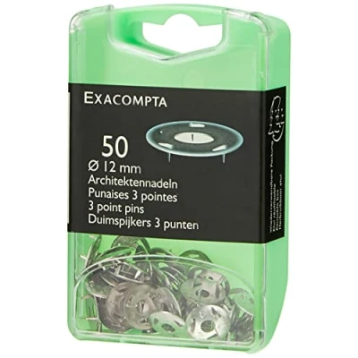 Imagen de Exacompta 14761E Cajita de 50 chinchetas, Niquelado