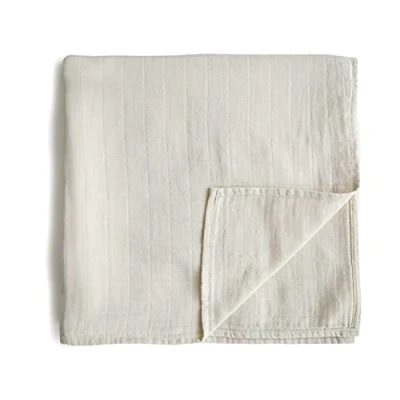 Imagen de mushie Muslin Baby Swaddling Blanket Manta Envolvente para Recién Nacidos de 0 3 Meses Algodón Orgánico Saco Dormir Prelavado Bebés Hecho en Dinamarca Fog
