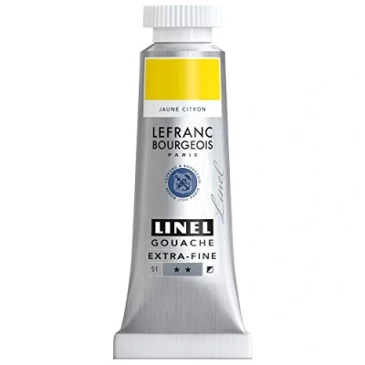 Imagen de Lefranc Bourgeois Linel Gouache Tubo extrafino, 14 ml, color amarillo limón serie 1