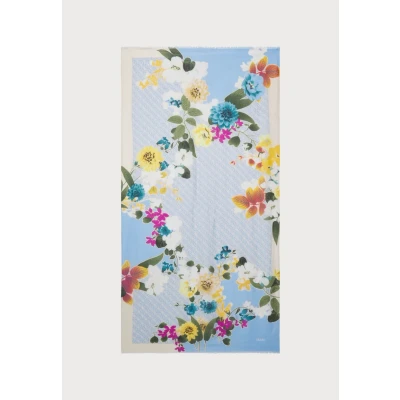 Imagen de LIU JO Stola Flower Ramage Pañuelo, Mujer, Talla: One Size, Cielo