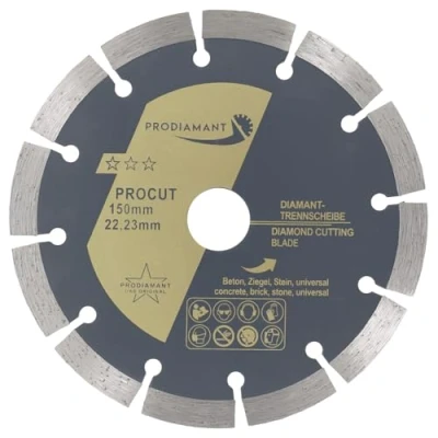 Imagen de PRODIAMANT disco de corte diamante universal 150 x 22,2 mm hormigón, piedra, ladrillo 150mm segmento 10mm