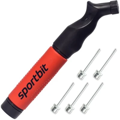 Imagen de SPORTBIT Bomba de Pelota con 5 Agujas Sistema inflado Push &amp; Pull Ideal para Todas Las Pelotas Deportivas Voleibol, inflador Baloncesto, Aire balones fútbol
