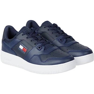 Imagen de Tommy Jeans Hombre Sneaker con suela cupsole Retro Basket Zapatillas, Azul (Twilight Navy), 40 EU