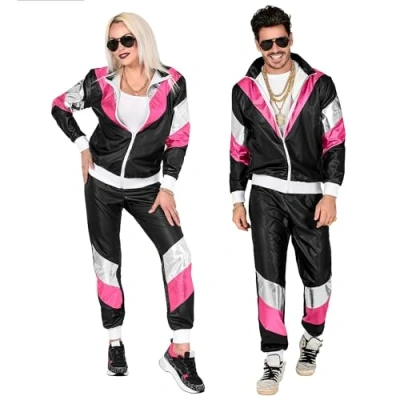 Imagen de WIDMANN MILANO PARTY FASHION disfraz chandal años 80, negro, chándal, estilo retro, mal gusto