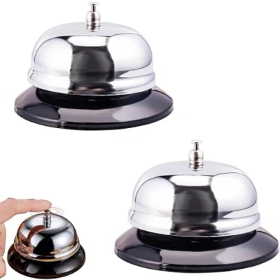 Imagen de 2 Piezas Campana Timbre de recepción Hotel Mesa，Campana Recepcion，para Hoteles Cocina Escuelas Restaurantes Áreas.