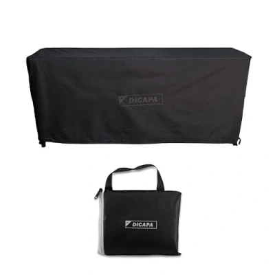 Imagen de DICAPA Funda Protectora para Muebles de Exterior, Mesa Exterior Impermeable (242x162x100cm) Jardín. Material y Resistente (Negro)