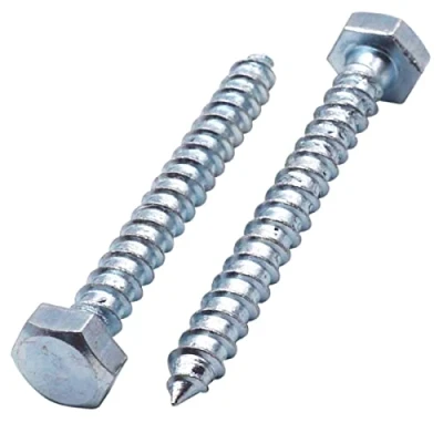 Imagen de SKIR&#039;CO (15 piezas) tornillos hexagonales de acero galvanizado DIN 571 para madera, M6 x 50 mm, coach, hexagonales, retardo