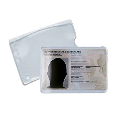 Imagen de HERMA 5013 fundas transparentes para tarjetas de identificación, 25 unidades, proteger crédito y crédito, protectoras plástico transparente