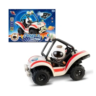 Imagen de Pinypon Action Mini Buggy Espacial, Coche Deportivo para Explorar el Espacio, 1 muñeco Astronauta y Accesorios de Juego, Juguete niños niñas Desde 4 años, Famosa (PNC54000)