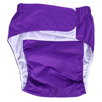 Imagen de DEWIN Panales para Adultos, Adultos Lavable Adjuatable Incontinente Cuidado Pañal de Tela Pantalones Respirables del Panal (Púrpura Oscuro)