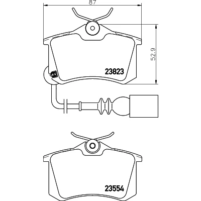 Imagen de HELLA 8DB 355 010 781 Juego de pastillas freno con contacto avisador desgaste tornillos pinza SEAT: Ibiza 3