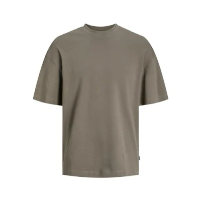 Imagen de Jack &amp; Jones Einfarbiges Kurzarm Dropped Shoulder Camiseta básica, Hombre, Talla: Small, Braun