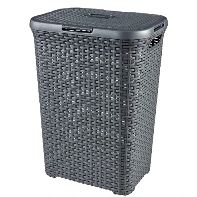Imagen de Curver 189211 Cesta para la Ropa de Polipropileno Mimbre Mirada, 60 L