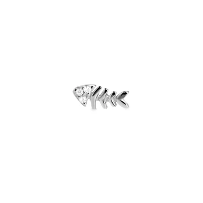 Imagen de Singularu Suelto Fishbone Pendiente individual, Mujer, Talla: One Size, Plata