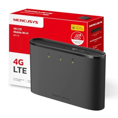 Imagen de [2024 Neuvo] Mercusys MT110 Router 4G móvil, Mi Fi LTE Cat 4 150 Mbps, Batería de 2100 mAh, Conexión hasta 10 Dispositivos, Play y Plug con Tarjeta Nano SIM