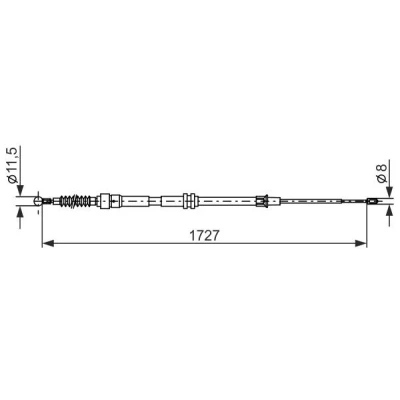 Imagen de BOSCH 1 987 482 872 Cable de Freno Mano 1727, 561 VOLKSWAGEN: Caddy 3