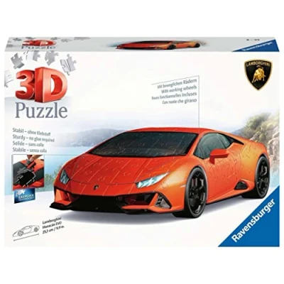 Imagen de Ravensburger 3D Puzzle Lamborghini Huracán EVO, Vehiculos, 108 Piezas, 10+ Años