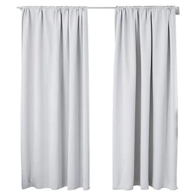 Imagen de WOLTU Juego de 2 Cortinas Opacas con Cinta fruncidora para riel, 250 g/m², Pesadas, térmicas, protección contra el frío, salón, habitación Infantil, 135 x 245 cm, Color Blanco