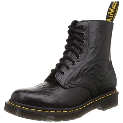 Imagen de Dr. Martens 1460 Flames Emboss, Boots Hombre, Black Polish Smoth, 37 EU