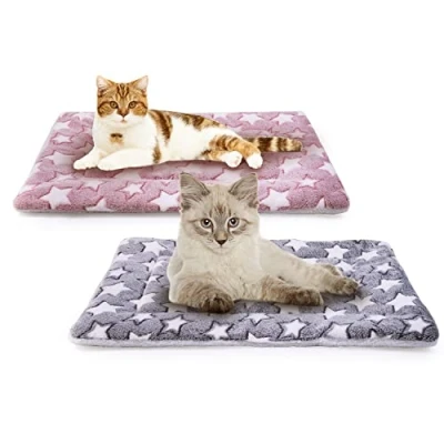Imagen de MICOOYO Colchón de cama para jaula perro, tapete forro polar mascotas, lavable, almohadilla cojín perros pequeños, gatos, cachorros (S)