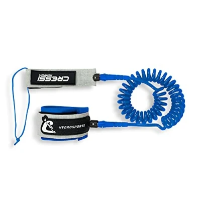 Imagen de Cressi SUP Coiled Leash 10 pulgadas Correa de tobillo en espiral para 300 cm, Unisex adulto, Gris/Azul, 25 cm