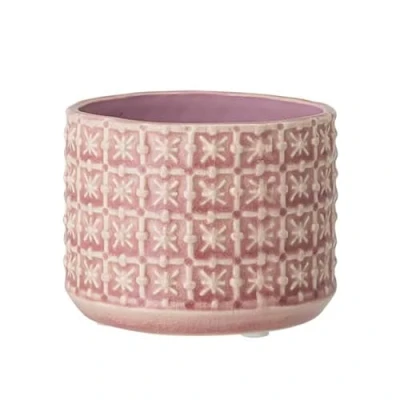 Imagen de Nordring Maceta Cross Macetero Decorativo Redondo para Flores e Plantas Interiores S (10 cm ø), Rosado, Cerámica