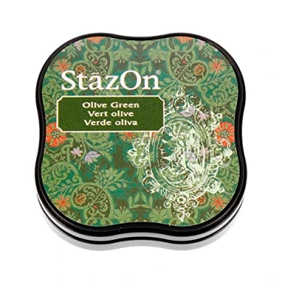 Imagen de Tsukineko Stazon Almohadilla para Sello (tamaño Mini), Color Verde Oliva