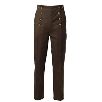 Imagen de GRACEART Steampunk Gótico Pantalones para Hombre Vampiro Victoriano Punk (M, Marrón)