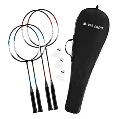 Imagen de Set de Bádminton Familiar 4 Raquetas Bádminton, 3 Pelotas y 1 Bolso Deportivo, Ideal para Toda la Familia