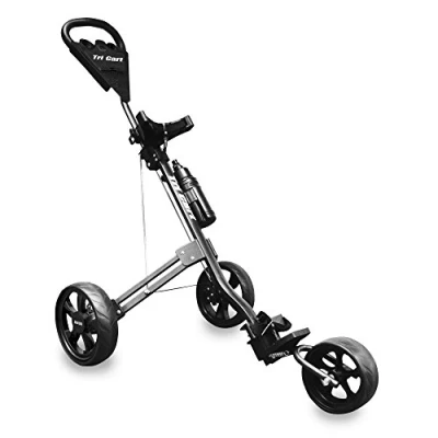 Imagen de Longridge Golf Tri Carrito 3 Ruedas Hombre Empujar/Tirar de + Botella Agua Gratis