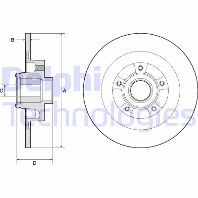 Imagen de DELPHI BG9134RSC Disco de freno 290 11 5 macizo revestido sin procesar RENAULT: Megane 4, Talisman Berlina, GRAND SCENIC 3