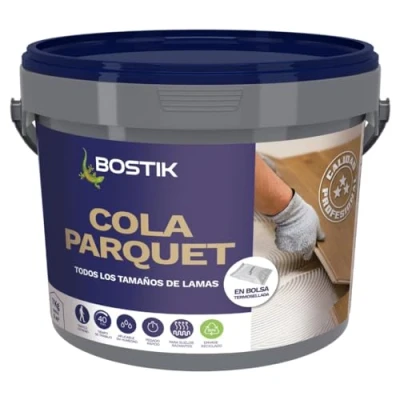 Imagen de BOSTIK COLA Parquet Macizo Blanco, Adhesivo para y Laminado, Formulación Híbrida, Alta Adherencia, sin Tiempo de Espera, Resistente a la Humedad, Fácil Limpiar, Interior, Bote 7 kg