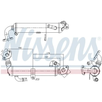 Imagen de NISSENS 989434 Enfriador EGR sin bypass de depresión