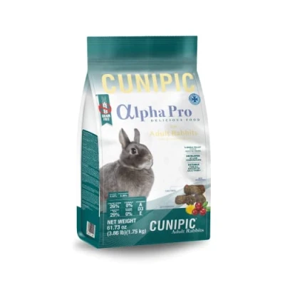Imagen de CUNIPIC 1,750 kg. (4 uds Alpha Pro Comida Conejo Adulto 1,75KG, Negro, 1.75 kg (Paquete de 1), 1750