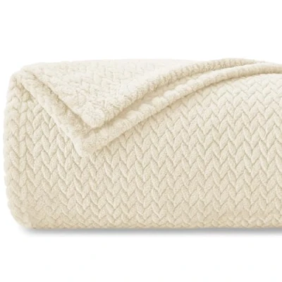 Imagen de Homebliss Mantas para Sofa 220 x 240 cm,Manta Polar Franela Extra Suave,100% Microfibra Flannel Blanket,Multiusos Plaid Cama,Cubrecama,Cubresofá,Beige
