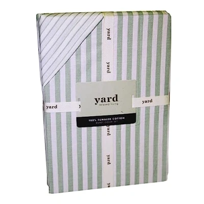 Imagen de The Linen Yard Hebden Juego de Funda edredón Doble, algodón, eucalipto, Verde