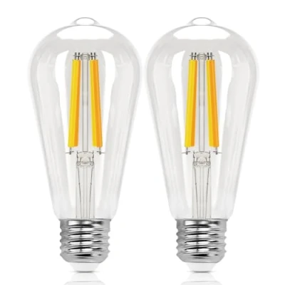 Imagen de Aigostar Bombilla Inteligente E27 Edison Alexa 6W ST64 (Transparente, 6W，CCT，2 Pack)