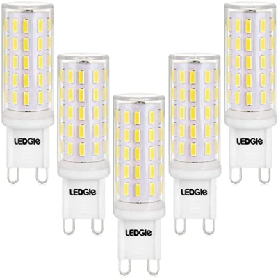 Imagen de LEDGLE Bombillas LED G9 6W, No Regulable 54LEDs Blanco Frío 6000K Sin Parpadeo, 60W Bombilla Halógena Equivalente, Pack de 5