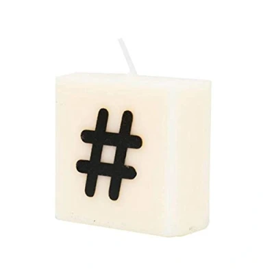 Imagen de PD Party 7040040 Vela de Letra tipo Scrabble Fiesta Decoraciones Ambiente #, Crema/Negro, 4cm Longitud x Ancho 2cm Altura