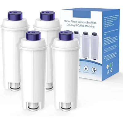 Imagen de Aihomego filtro de agua para Cafetera DLSC002 con suavizante carbón activado, compatible ECAM, Esam, ETAM, BCO, EC. (4 Paquetes)