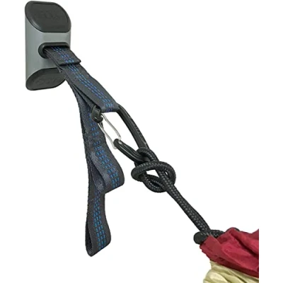 Imagen de Juego de Hamaca Lujo ENO para Colgar, Color carbón, Colgar tu en Interiores, aleación anodizada Alta tenacidad, Correas suspensión Ajustables, diseño Elegante, Oculta Hardware