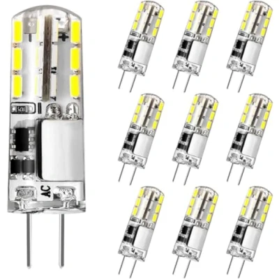 Imagen de Bombilla G4 LED, 1.2W Capsule LED Ealentquive a 10W Bombillas Halógenas, Blanco Frio 6000K, 180LM DC/AC 12V, Sin Parpadeo, Ángulo de Haz 360, No Regulable, Paquete 10