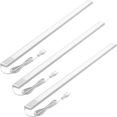Imagen de Oktaplex Set de 3 Riva Luz Bajo Armario Cocina Plana 90cm 1110lm Blanco Cálido Con Interruptor 15W 230V LED Plata