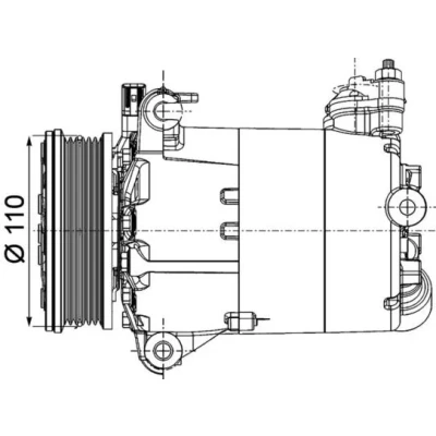 Imagen de MAHLE ORIGINAL ACP 1357 000P Compresor de Aire Acondicionado 7VS16ic 12 PAG 46 YF R 1234yf, 134 a con junta anular sin tornillo purga aceite