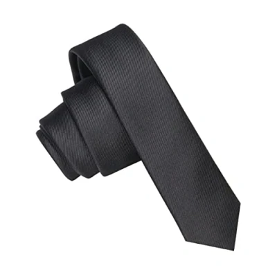 Imagen de JEMYGINS Corbata de Hombre Ajustada Color Sólido a Rayas Diagonales 4 cm Ancho Negro