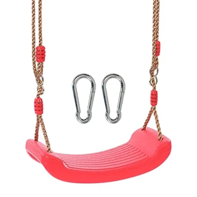 Imagen de Newaner Asiento de Columpio para Niños, Plástico, Infantil Jardín, Ajustable en Altura(Rojo)
