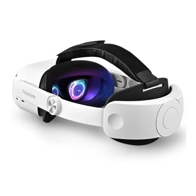 Imagen de TRANSNOVO Correa para la Cabeza Compatible con Oculus Quest 2, Accesorios VR Meta Elite Retráctil un Botón de Reemplazo Mayor Comodidad y Sin Presión