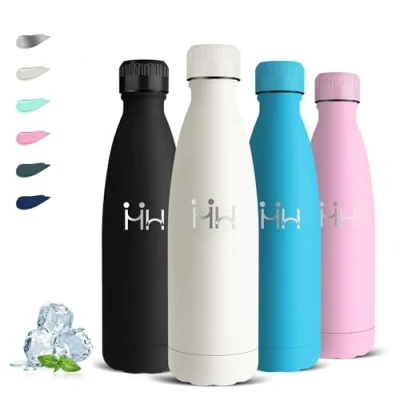 Imagen de Botella Agua Acero Inoxidable, Termica 500ml, A Prueba de Fugas, Cantimplora Mantiene 24H Frio/12H Calor, Garrafa Termica, para la Escuela, Oficina, Cámping, Cafetería