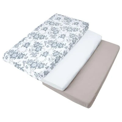 Imagen de Medi Partners Juego de 3uds. Sábana Bajera Ajustable 60x120cm 100% algodón Ropa Cama para bebés colchón Saco Dormir Cuna